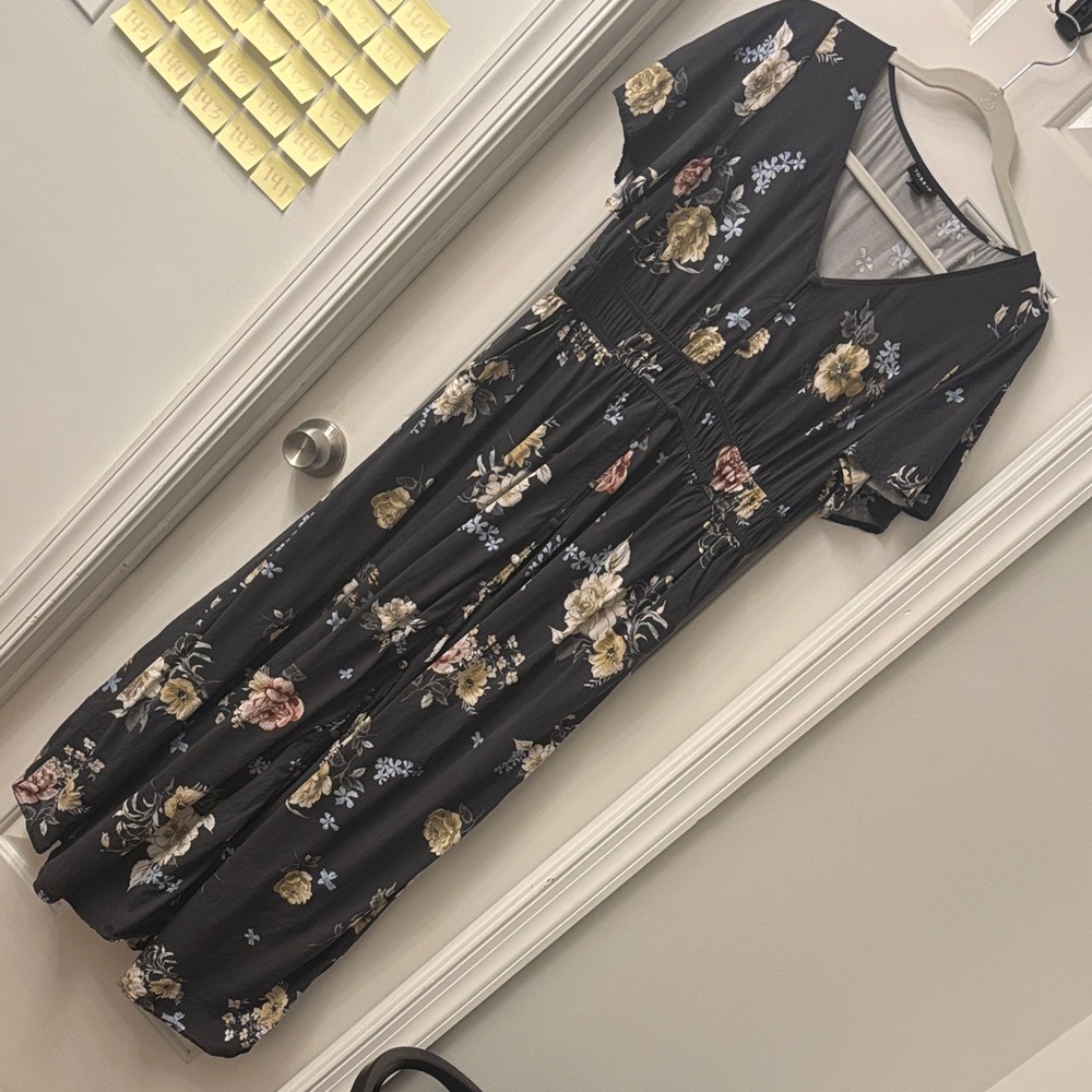 Torrid Black Floral Midi Dress